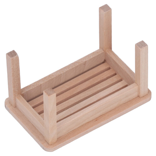 1:12 Taburete para casa de muñecas Abedul natural 7.54.84.2cm 2