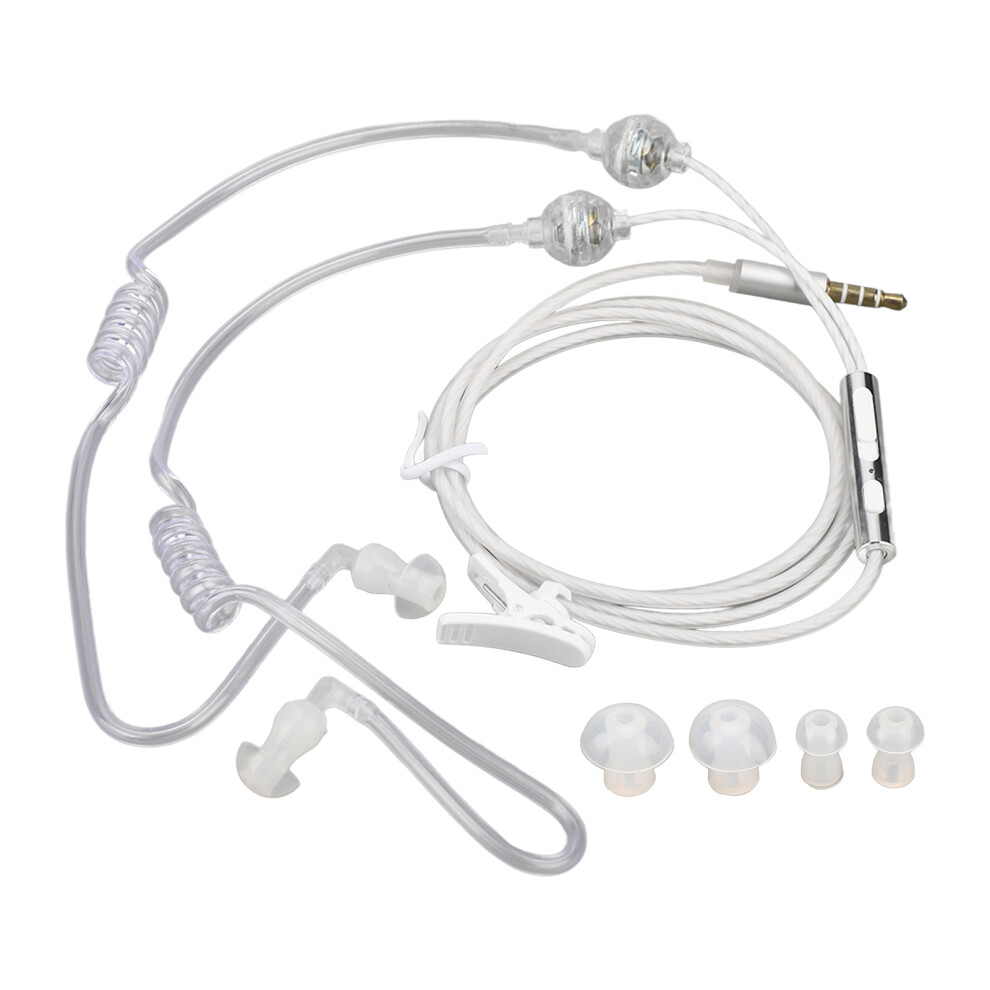 Air Tube Earbuds Ergonomic Radiation Free Noise Reduction Portable Binaural 3.5Mm Air Tube Headset For Laptop Tablet White 8121321116156