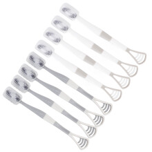 2-in-1 Zungenreiniger Zahnbürste Kunststoff grau/weiß