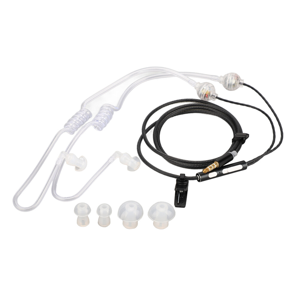 Air Tube Earbuds Ergonomic Radiation Free Noise Reduction Portable Binaural 3.5Mm Air Tube Headset For Laptop Tablet Black 5081321116279