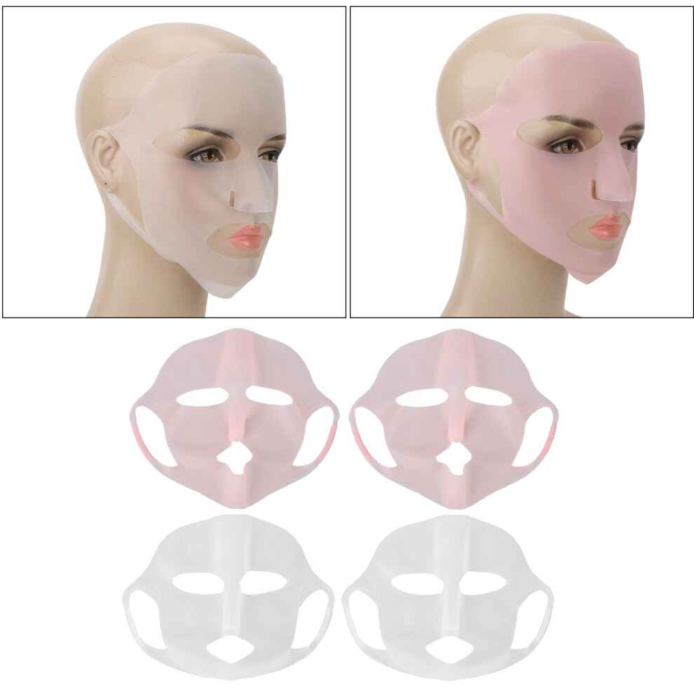 4pcs Silicone Face Wrap Moisturizing Facial Mask Cover Silicone Face Mask Holder for Sheet Masks