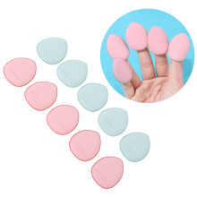 10 Stück Finger-Puff-Schwämme Pink/Blau für Foundation