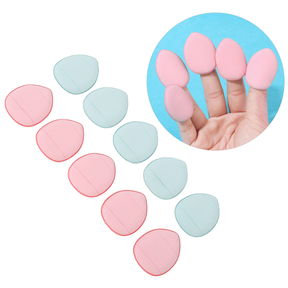 Cream 10Pcs Finger Makeup Sponge Soft Elastic Cosmetic Finger Powder Puff For Foundation Concealer Bb