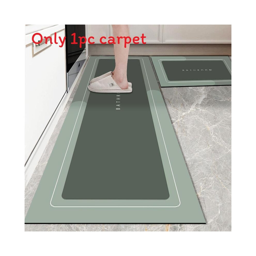 (Baikal Matcha, 45x70CM) Simple Rectangular Letter Printed Diatom Mud Cushion Kitchen Carpet Toilet-image-OPC-PHVC9JK-NEW