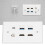 Placa de pared 6 puertos HDMI USB-C Ethernet para TV Proyector Computadora 2xHD 2xUSB3.0 14