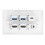 Placa de pared 6 puertos HDMI USB-C Ethernet para TV Proyector Computadora 2xHD 2xUSB3.0 8