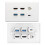 Placa de pared 6 puertos HDMI USB-C Ethernet para TV Proyector Computadora 2xHD 2xUSB3.0 7