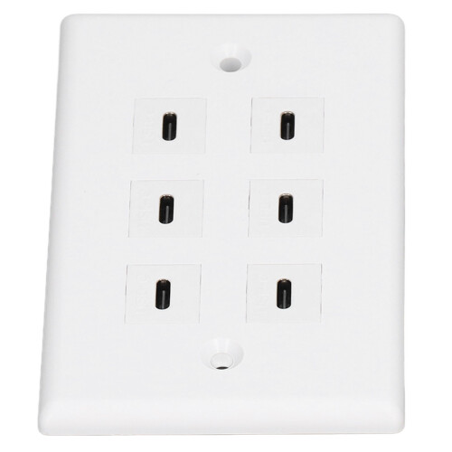 Tomacorriente USB Type-C de 6 puertos, montaje en pared 2