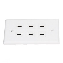 Tomacorriente USB Type-C de 6 puertos, montaje en pared