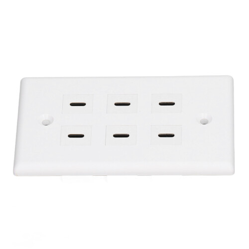 Tomacorriente USB Type-C de 6 puertos, montaje en pared