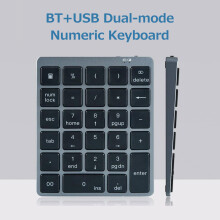 28-Tasten kabellose Aluminium-Tastatur 140 mAh 12,1 x 10 x 1,25 cm