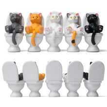 5er Pack Katzentoilette-Statuen, 3,5  1,8 cm, 40 g, Schwarz/Weiß