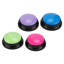 4 Stück Tiersprechknöpfe, 30-Sekunden-Sprachrekorder, Lila, Grün, Pink-Purple, Dunkelblau