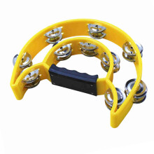 Tamburin mit zwei Reihen, 321 g, 20 20 4,8 cm, Gelb