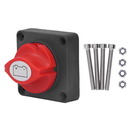 Battery Disconnect Switch Fully Enclosed Design Clear Color Label Safe Battery Isolator Selector Switch DC 12-48V 1