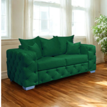 (Emerald Green, 2-Seater Sofa) Plush Velvet 3 & 2 Seater Sofa Set | Ashton Scatter Back | 5 Seater Corner Sofa