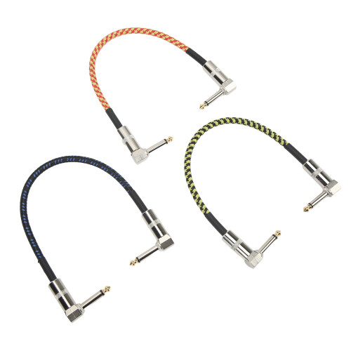3 Stück Nylon- und Metallgeflechtete Gitarren-Patchkabel