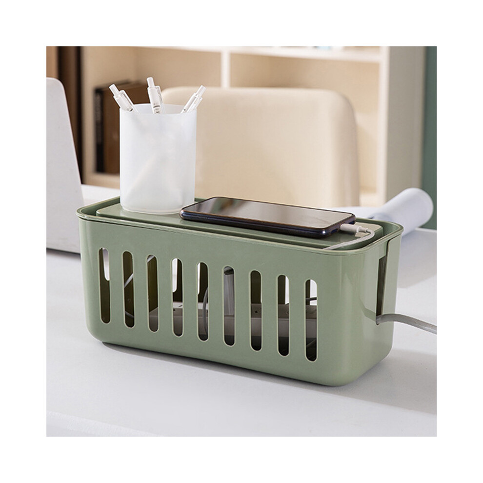 Power Strip Storage Box Hollow Heat Dissipation Simple 6 Charging Hole Cord Cable Container For Home Pea Green 4611321128425