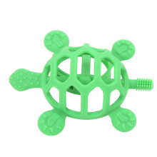 Mordedor de silicona para bebé en forma de tortuga verde de dibujos animados libre de BPA