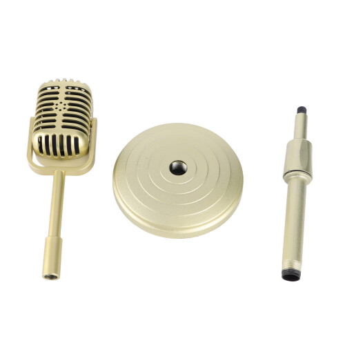 Altmodisches Mikrofon Modell Gold 11,5 cm 33–41 cm 1