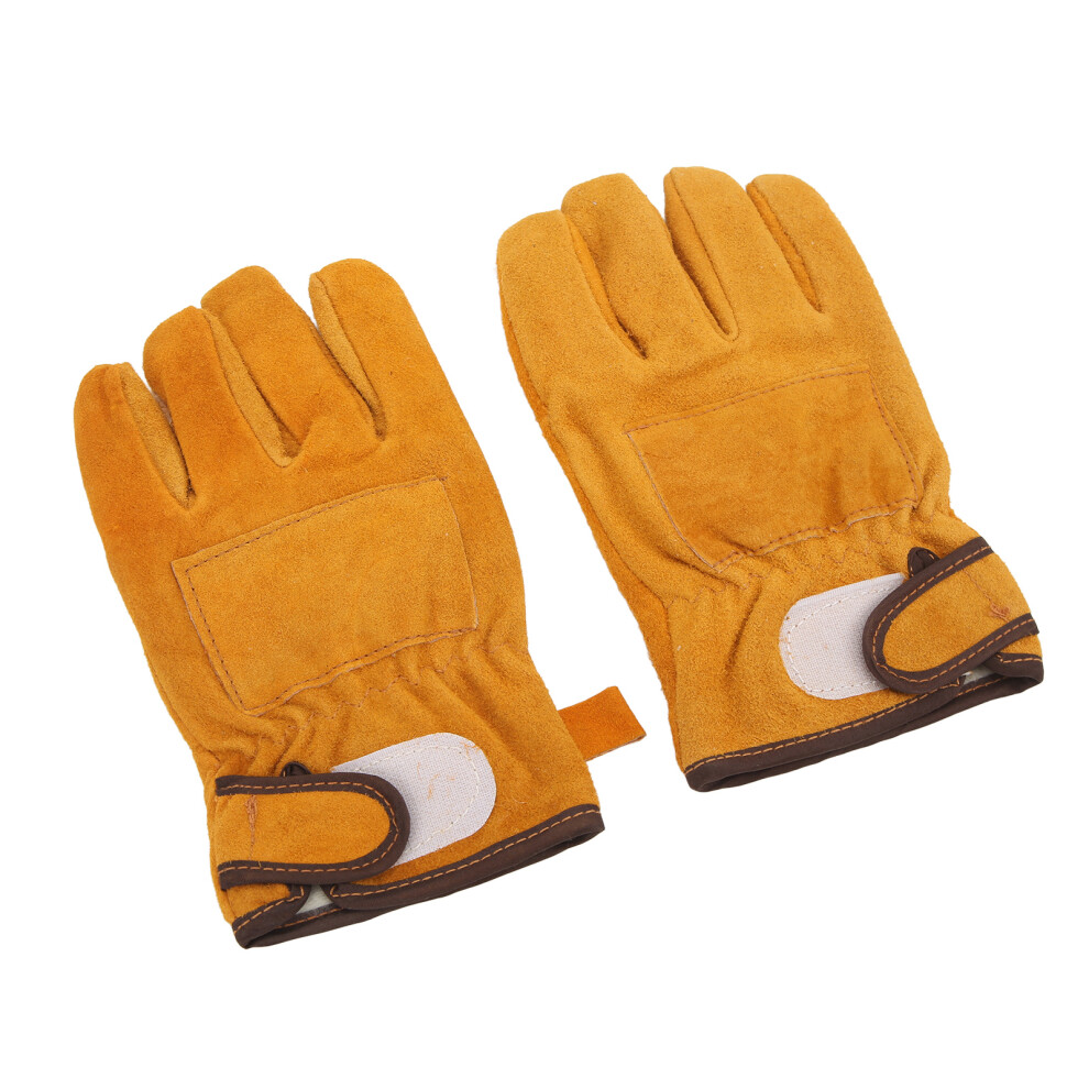 1 Pair Of Heat Resistant Gloves Fireproof Flame Retardant Non Scalding For Bbq Grill Short Yellow 4681321129296
