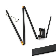 Poste de iluminación plegable para exteriores de aleación de aluminio negro