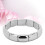 Pulsera de terahercios, cuentas rectangulares, plateada, tamaño 14