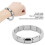 Pulsera de terahercios, cuentas rectangulares, plateada, tamaño 10