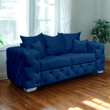(Royal Blue, 2-Seater Sofa) Plush Velvet 3 & 2 Seater Sofa Set | Ashton Scatter Back | 5 Seater Corner Sofa