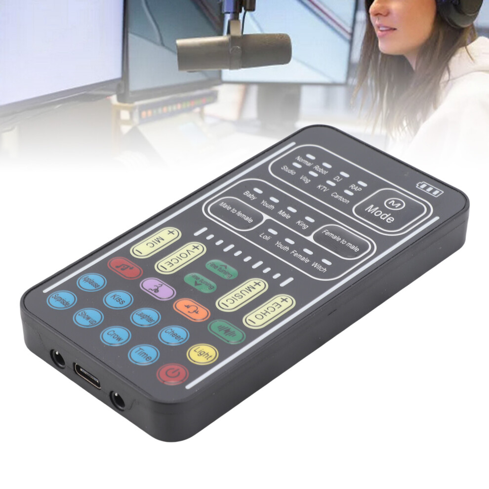 I9 Voice Changer Set Multifunction Portable Recording Mini Sound Card For Game Anchor Recording Computer English Version 4621321140266