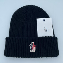 (Black)Lässige Strickmütze Herbst Winter Unisex Acryl warm winddicht Outdoor Beanie
