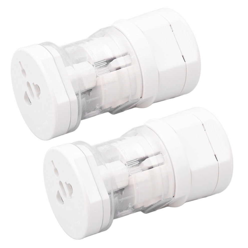 2PCS Universal Travel Adapter ABS Insulation Housing Lightweight Portable Adapter with Surge Protection
