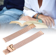 Correa de reloj de acero inoxidable con malla de 0,63 pulgadas oro rosado