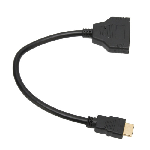 Divisor HDMI 1 entrada 2 salidas, Cable de 20 cm, Negro