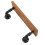 Monolayer Wand-Schweberegal, Holz & Eisenrohr 1