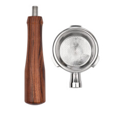 58mm 3 Ears Stainless Steel Bottomless Naked Portafilter Wooden Coffee Handle Cup Filter Basket Replacement for Barsetto BA101 BA102 Calpha
