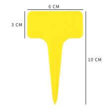 20 Stück T-förmige Gartenetiketten aus PP, 6310 cm, Gelb