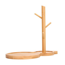 Einfacher Holztablettständer, Log-Unterstützung, Praktischer Schmuck- und Schlüsselorganizer, Wohndekor