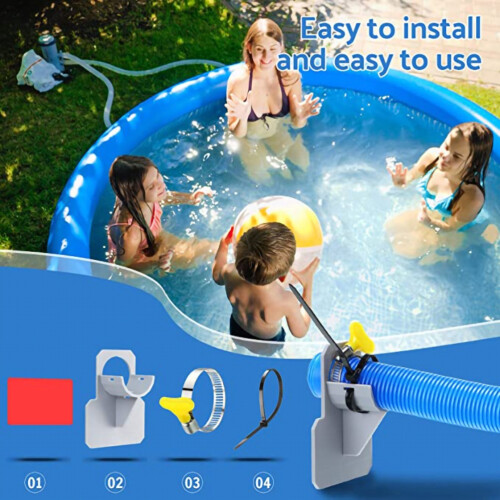 2 Stück ABS-Poolrohrhalter 10 x 8 x 3,8 cm Blau-Grau 1