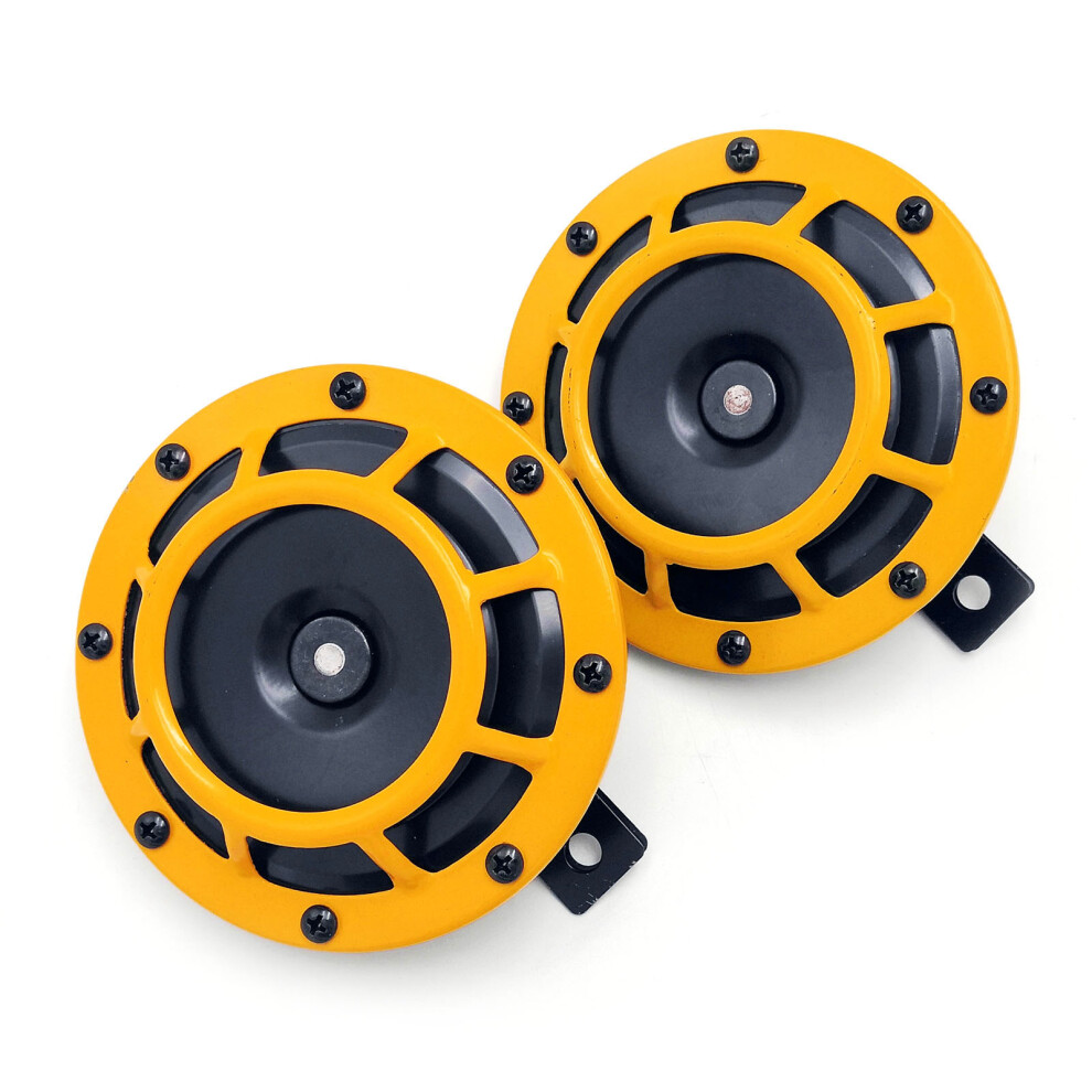 2Pcs 125Mm 12V Electric Car Horn Super Loud High Tone Low Tone Twin Horn Kit With Protective Grill For Motorcycles Cars 8751321155468