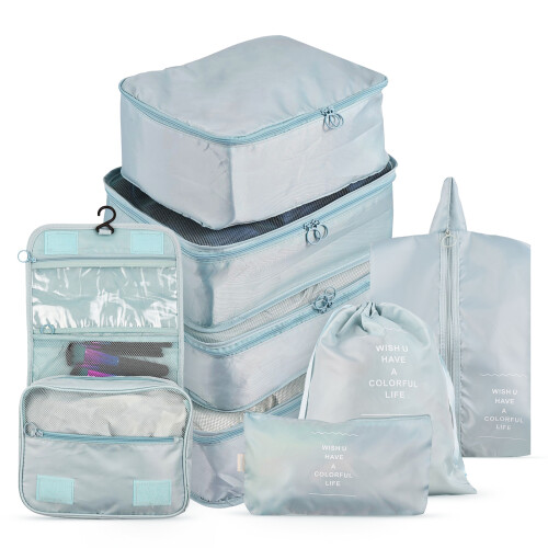 8-teiliges Reise-Set, Schuhbeutel 3423 cm, Blau 2