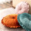 Rundes Samtkissen 35 cm 500 g Orange/Gelb 12