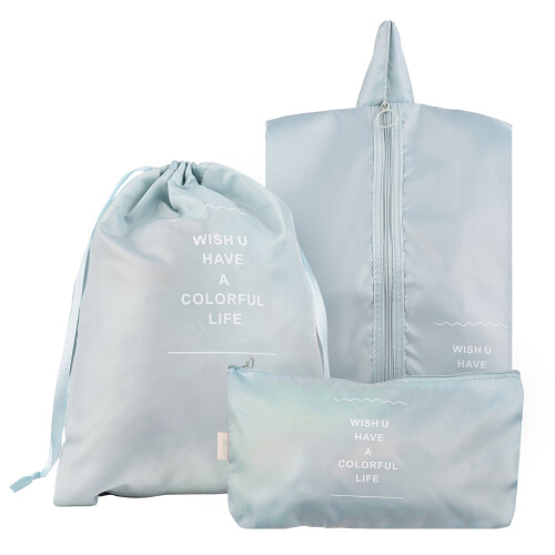 8-teiliges Reise-Set, Schuhbeutel 3423 cm, Blau