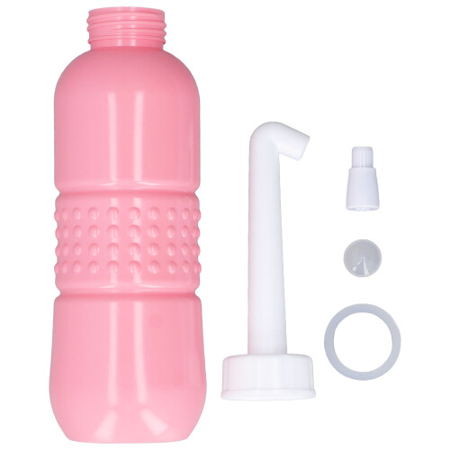Tragbarer Bidet-Sprüher 650 ml Pink 32,5 cm Groß 1
