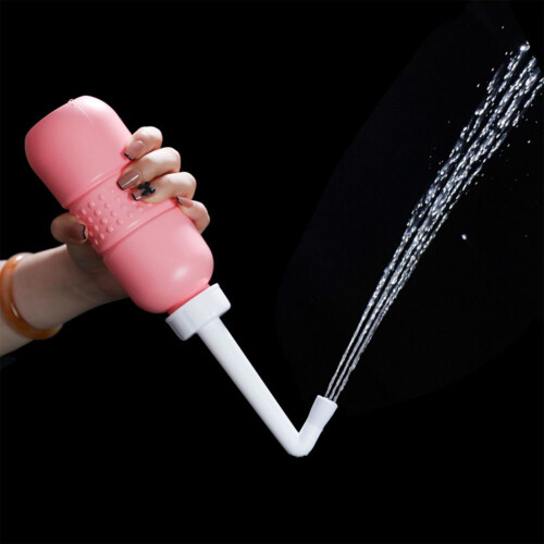 Tragbarer Bidet-Sprüher 650 ml Pink 32,5 cm Groß 2