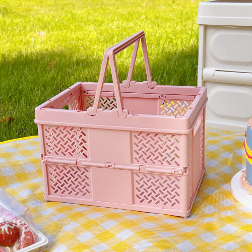 Cesta de picnic plegable de plástico rosa 244g/8.6oz 1