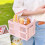 Cesta de picnic plegable de plástico rosa 244g/8.6oz 5