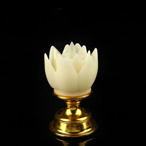 LED Lotus Lampe 2xAAA beige 100g Buddha Lampe 1