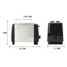 BH 002 Auto-Toaster 2-Scheiben, 20,5  11,5  16 cm Schwarz