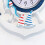 Blau-weiße Schiffsmodell-Wanduhr, 34x23cm 450g 4